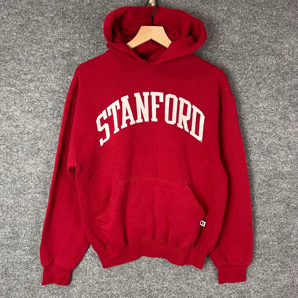 Vintage Russell Athletic Stanford Hoodie Mens Medium RedMade in USA
